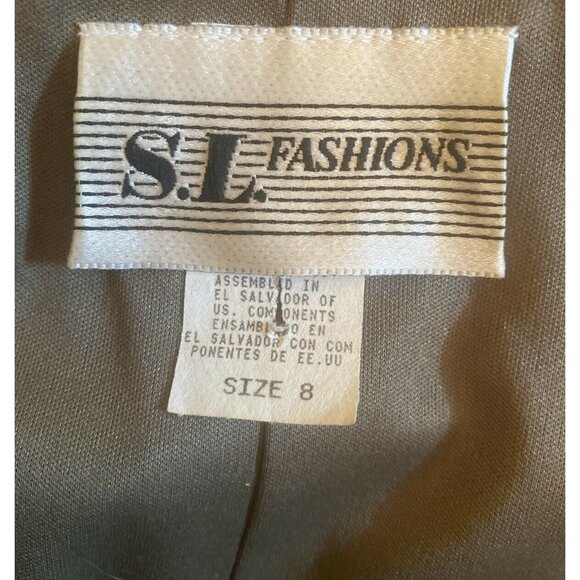 Vintage Y2K S.L. Fashions Dress Women 8 Green Floral Embroidered Maxi Boho Fairy - Picture 10 of 12